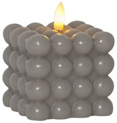 Sivá vosková LED sviečka Star Trading Flamme Dot, výška 9,5 cm