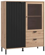 Vitrína Vandea 2k2f Artisan/Čierna 11013561