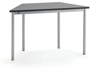 Stôl SONITUS TRAPETS, 1200x600x720 mm, linoleum - tmavošedá, strieborná