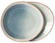 2ks hmlový zelený dezertný tanier 70s mist - Ø 22*2cm