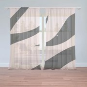 Sablio Záclony Ružový vzor zebry: 2ks 150x250cm