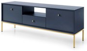 PROXIMA.store - Dizajnový televízny stolík - PIERA FARBA: modrá, FARBA NÔH: zlatá