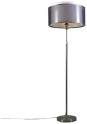 Stojaca lampa z ocele s čiernym a bielym tienidlom 47 cm nastaviteľná - Parte