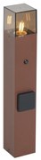 Priemyselný vonkajší stĺpik hrdzavo hnedej farby s dymovým sklom 50 cm so súmrakovým senzorom - Dánsko