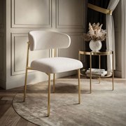 JEDÁLENSKÁ STOLIČKA POLA BÉŽOVÁ + ZLATÉ NOHY