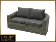 DEOKORK Ratanová lavica pre 2 osoby BORNEO LUXURY (sivá)