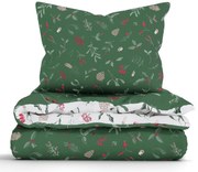 Vianočné francúzske bavlnené obliečky Renforcé - Cezmínové vetvičky
