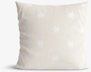 Goldea dekoračná obliečka na vankúš natura – snehové vločky na režnej 40 x 40 cm