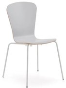 Stolička MILLA PLUS, HPL, biele nohy, svetlošedá