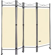 InternetovaZahrada 4-panelový paraván Lucca - krémový