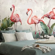 Tapeta plameniaky s vintage nádychom