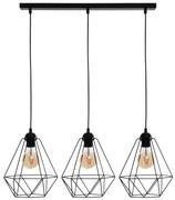 Závesné svietidlo Basket, 3x čierne drôtené tienidlo, b