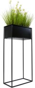 KOVOVÝ KVETINÁČ SO STOJANOM RECT 90X24X44 CM ČIERNA