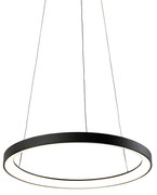 Dizajnové závesné svietidlo čierne vrátane stmievateľného LED Easylift - Hoop