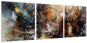 Obraz - Abstraktná grafika (s hodinami) (90x30 cm)