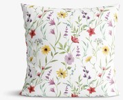 Goldea dekoračná obliečka na vankúš - farebné jarné kvety 45 x 45 cm