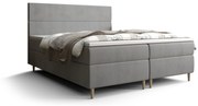 Manželská posteľ  Boxspring 140 cm Flu (sivá) (s matracom a úložným priestorom). Vlastná spoľahlivá doprava až k Vám domov. 1046538