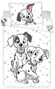 Biele bavlnené detské obliečky do postieľky 100x135 cm 101 Dalmatians – Jerry Fabrics
