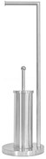 Erga 104, držiak na toaletný papier a toaletnú kefu 19x19x72 cm, chrómová, ERG-SEP-10STOLA104CHR