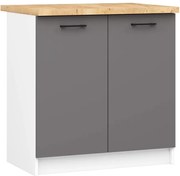 Spodná kuchynská skrinka s doskou OLIWIA S80 biela / grafitová / sivá