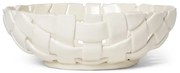 Ferm Living Keramická misa Plait Off-white 30 cm