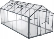 Skleník Glass L-10 Tvrdené Sklo 220x430x208 cm Antracit 9,5 m2 Sklenený
