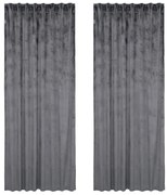 Looks by Wolfgang Joop Zamatový záves, 135 x 245 cm, 2 kusy (tmavosivá) (100390451)