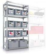 META Policový regál CLIP, 100 kg, 2000 x 1000 x 400 mm, základný regál