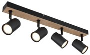 Globo 57911-4BW - Bodové svietidlo ROBBY 4xGU10/35W/230V čierna/hnedá