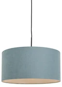 Závesné svietidlo čierne s modrým tienidlom 50 cm - Combi 1