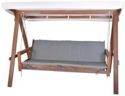 Sivo-hnedá drevená záhradná hojdačka Adelaida – Rojaplast