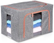 VILDE Látkový pevný box pro uskladnění textilu, šedý PILLOW 60 x 42 x 40 cm (100l)