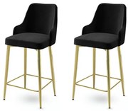 Súprava barových stoličiek Enox Black and Gold, 2 ks, 2 ks