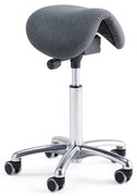 Sedlová kancelárska stolička DERBY, tmavošedá tkanina