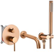 Rea Lungo, podomietková vaňová batéria s ručnou sprchovou sadou + BOX, medená matná, REA-B4568