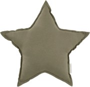 Mini ľanový vankúš hviezda olivová 36 cm