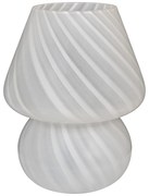 Biela LED stolová lampa so skleneným tienidlom (výška 19,5 cm) Alton – House Nordic