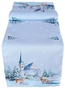 Obrus Zimný kostolík 40x140 cm