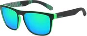Zelené zrkadlové polarizačné okuliare Wayfarer "Crazy"
