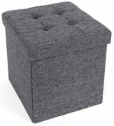 Taburetka s úložným priestorom, 38x38x38cm, tmavo sivá