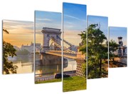 Obraz - Most cez rieku, Budapešť, Maďarsko (150x105 cm)