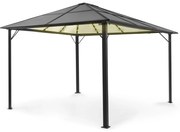 Pantheon Solid Sky Ambient Solar, altánok so strechou, 3 x 4 m, polykarbonát, hliník, osvetlený