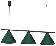 Závesné svietidlo Capital, 3x zelené kovové tienidlo, (fi 30cm), gr