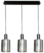 Luster na lanku ARCADIA 3xE27/60W/230V čierna/dymová