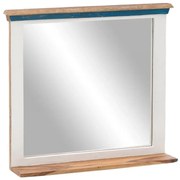 furniture-nabytek.cz - Masívne kúpeľňové zrkadlo Perth z recyklovaného dreva, lakované, biele / hnedé – 70×14×70 cm