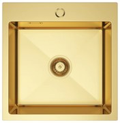 Erga HD, 1-komorový oceľový drez 460x450x210 mm, zlatá, ERG-MLS-HD4645G