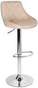 Barová stolička CYDRO zamatová, strieborná / béžová