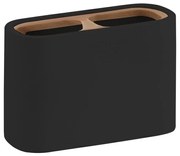 Gedy - Stojanček na zubné kefky NINFEA čierna/bambus