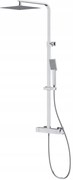 Cersanit City, termostatická sprchová batéria + sprchová sada s hornou dažďovou a ručnou sprchou, chrómová, S951-341
