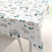 Biante Detský bavlnený štvorcový obrus Sandra SA-477 Sivobéžové zvieratká v Safari 90x90 cm